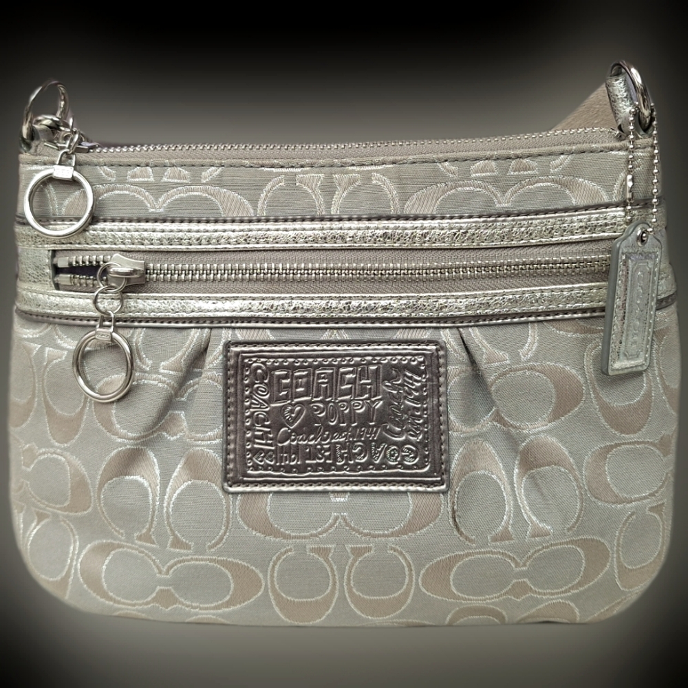 Coach Silver and Cream Women's Bag